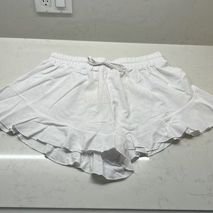 NWT- Linen white flowy shorts